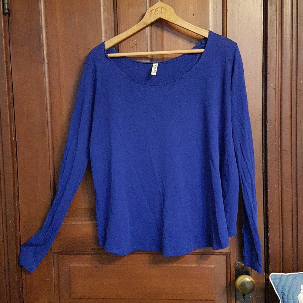 Free People Blue Long Sleeve Top